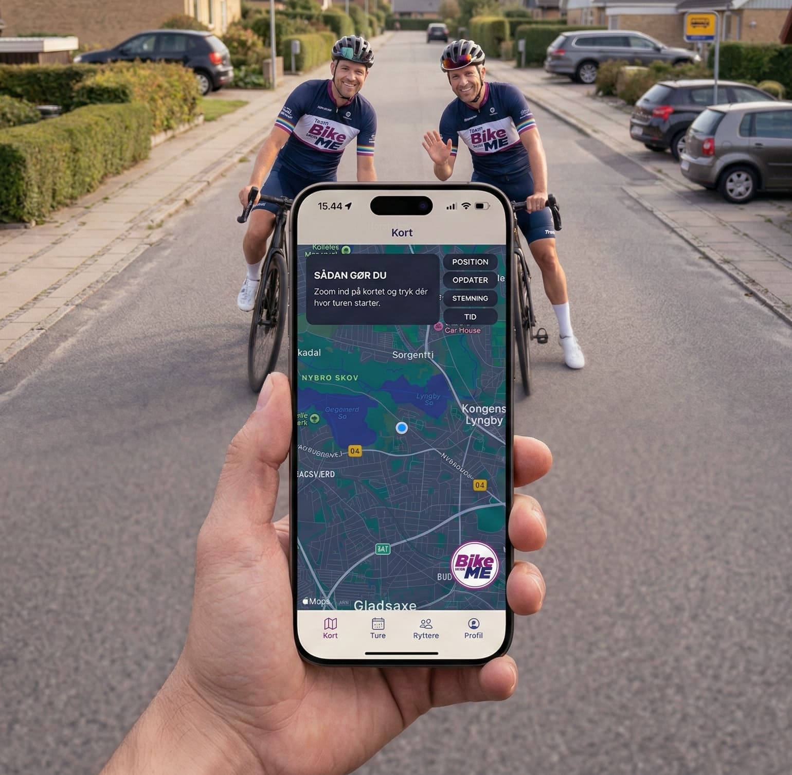 Bike ME app preview in the real world
